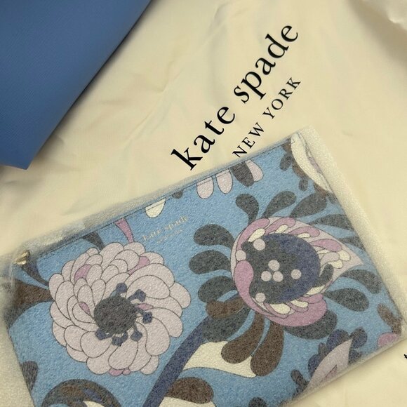 ♠️ NWT Kate Spade Bleecker Autumn Paisley Pop Large Tote, Genie Blue Multi ♠️ - Picture 6 of 10